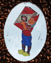 Antiek, origineel & authentiek is deze super zeldzame Van Nelle koffie reclame spiegel