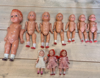 Nice lot, lot with 10 dolls made of celluloid😍