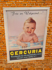 Old advertising on cardboard from Gerçuria, baby cream👶