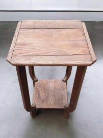 Original oak Art Deco side table, table.