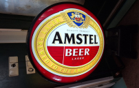 Double-sided light box, facade advertising, Amstelbier sign.