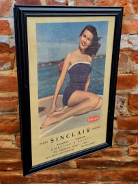 Originele vintage pin-up reclame poster van Sinclair olie⛽️