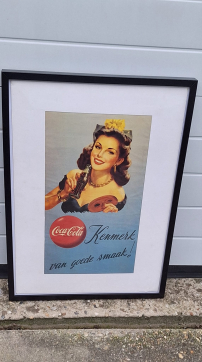 Coca Cola poster, authentieke herdruk van de oorlogsposter.