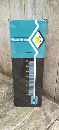 Oude originele emaille reclame thermometer NV Verzekeringen.