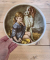 2 beautiful wall plates with an image of a young girl and dog😍