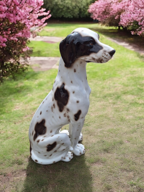 Handmade midcentury porcelain statue, Italy Pointer dog😍