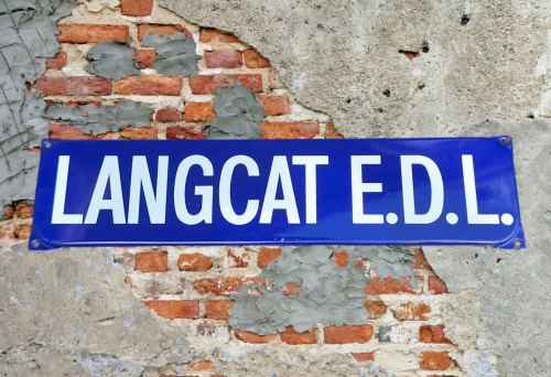 Authentic and original enamel sign. LANGCAT E.D.L.