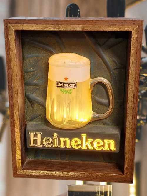 Leuk en origineel vintage lichtbakje van Heineken Bier🍺