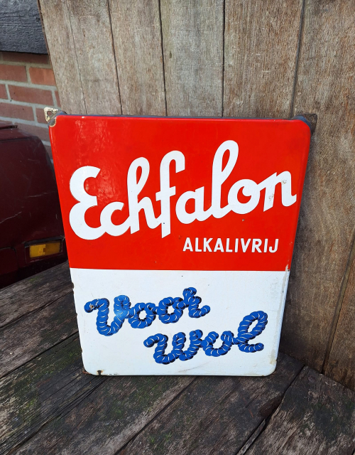 Beautiful enamel sign from Echfalon Alkali-free for wool 🧶