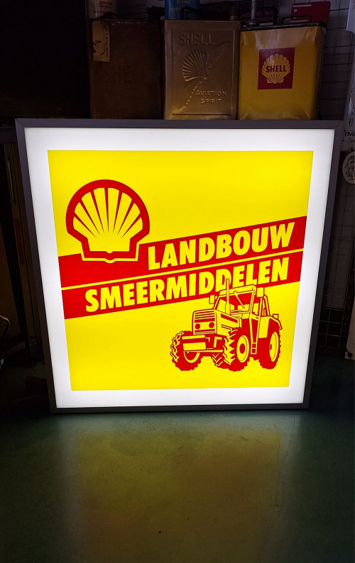 Supermooie Shell lichtbak reclame Landbouw Smeermiddelen🚜